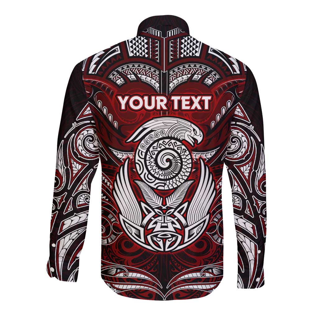 Personalized New Zealand Aotearoa Rugby Long Sleeve Button Shirt Maori Fern Tattoo Art DT02 - Polynesian Pride