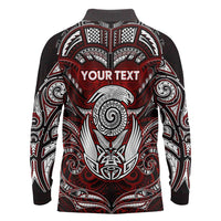 Personalized New Zealand Aotearoa Rugby Long Sleeve Polo Shirt Maori Fern Tattoo Art DT02 - Polynesian Pride