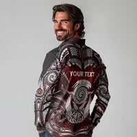 Personalized New Zealand Aotearoa Rugby Long Sleeve Polo Shirt Maori Fern Tattoo Art DT02 - Polynesian Pride