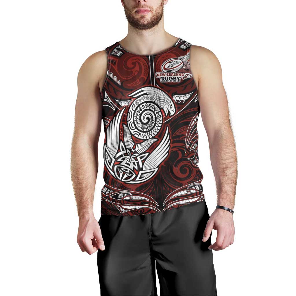 Personalized New Zealand Aotearoa Rugby Men Tank Top Maori Fern Tattoo Art DT02 - Polynesian Pride