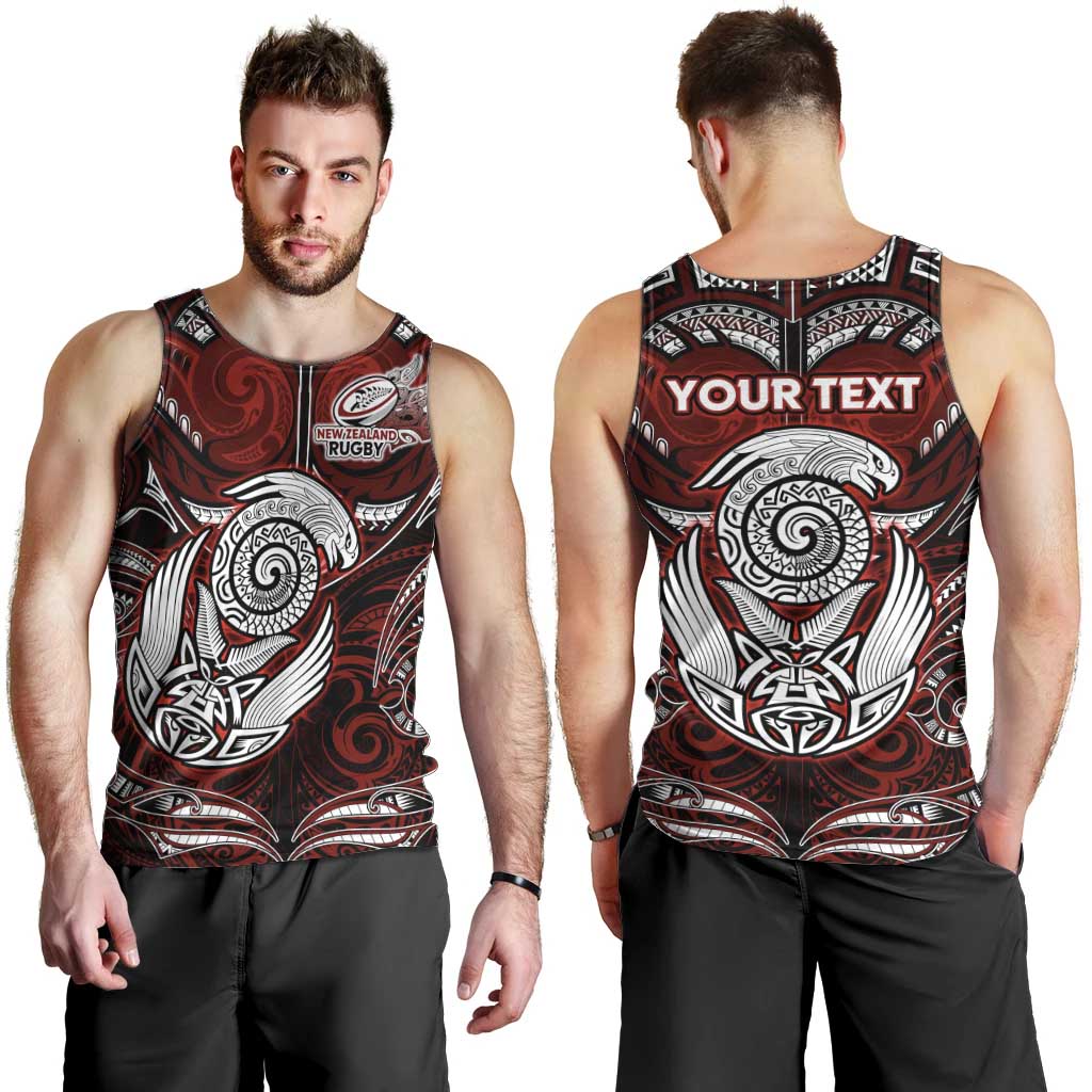 Personalized New Zealand Aotearoa Rugby Men Tank Top Maori Fern Tattoo Art DT02 - Polynesian Pride