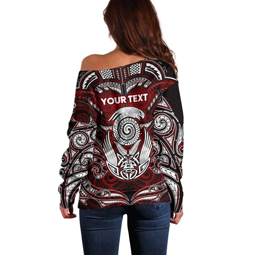 Personalized New Zealand Aotearoa Rugby Off Shoulder Sweater Maori Fern Tattoo Art DT02 - Polynesian Pride