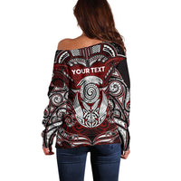 Personalized New Zealand Aotearoa Rugby Off Shoulder Sweater Maori Fern Tattoo Art DT02 - Polynesian Pride