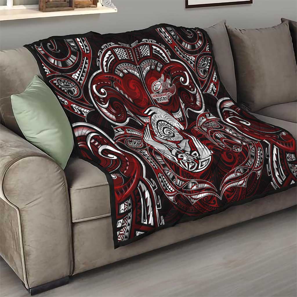New Zealand Aotearoa Rugby Quilt Maori Fern Tattoo Art DT02 - Polynesian Pride