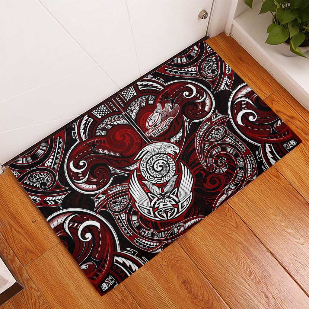 New Zealand Aotearoa Rugby Rubber Doormat Maori Fern Tattoo Art DT02 - Polynesian Pride