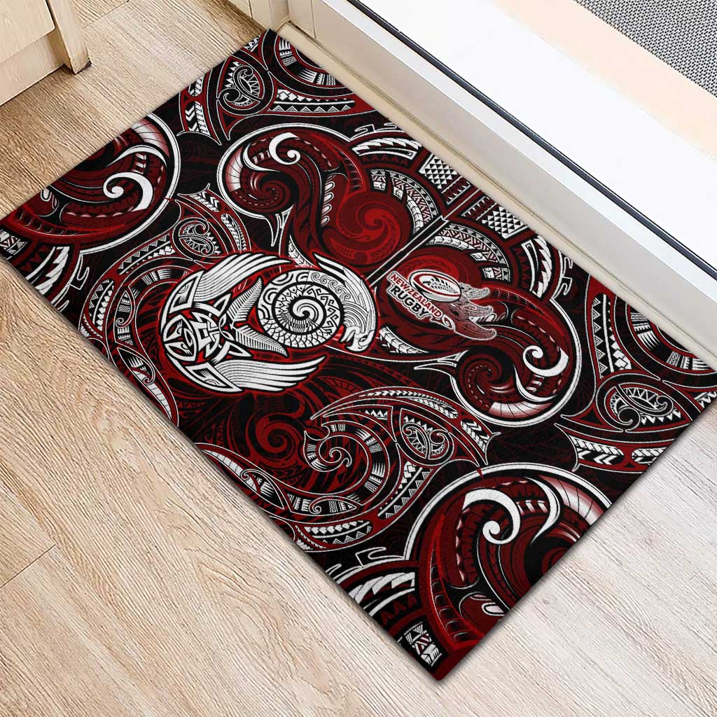 New Zealand Aotearoa Rugby Rubber Doormat Maori Fern Tattoo Art DT02 - Polynesian Pride