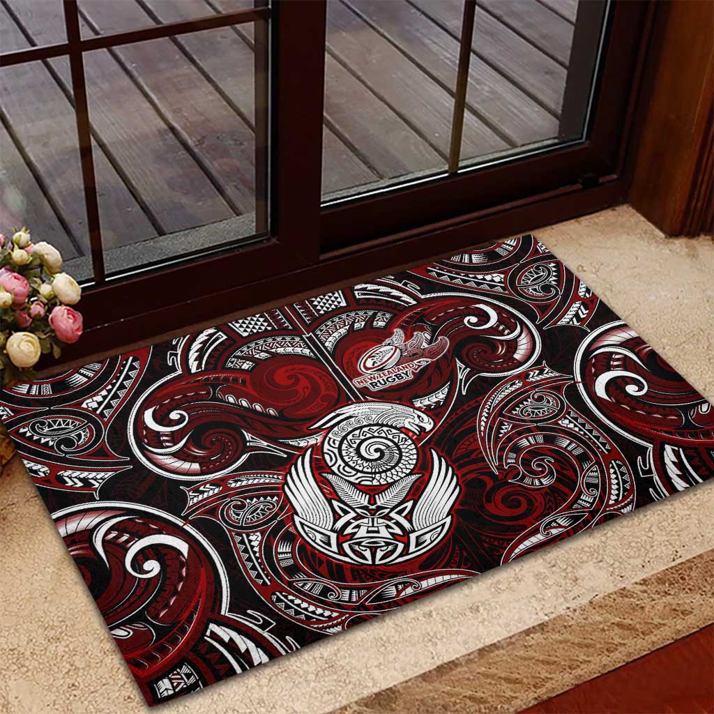 New Zealand Aotearoa Rugby Rubber Doormat Maori Fern Tattoo Art DT02 - Polynesian Pride