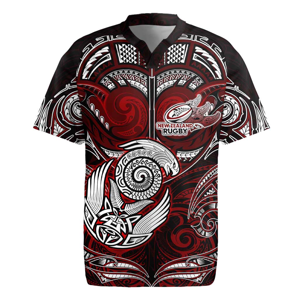 Personalized New Zealand Aotearoa Rugby Rugby Jersey Maori Fern Tattoo Art DT02 Red - Polynesian Pride