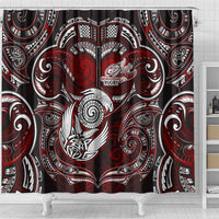 New Zealand Aotearoa Rugby Shower Curtain Maori Fern Tattoo Art DT02 - Polynesian Pride