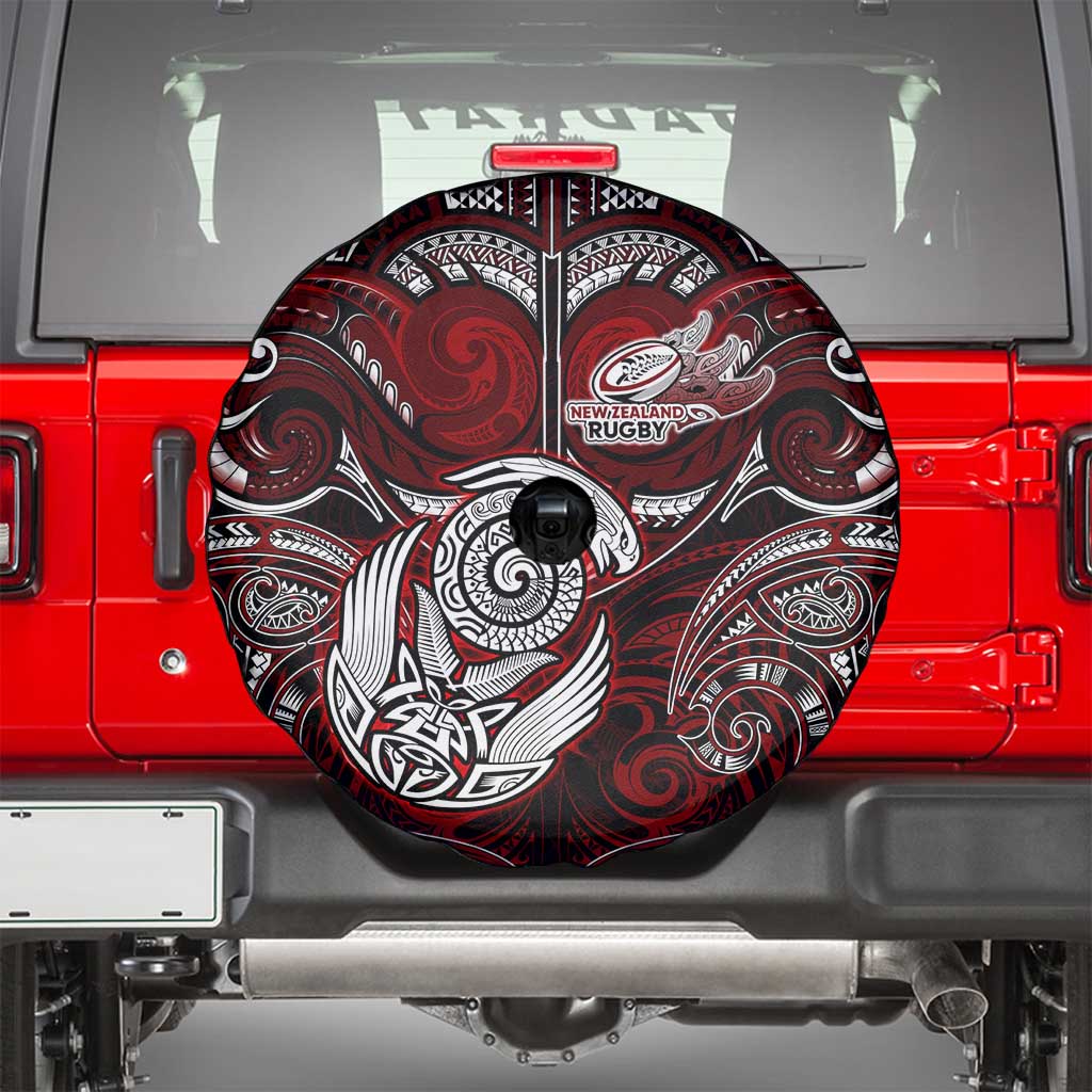 New Zealand Aotearoa Rugby Spare Tire Cover Maori Fern Tattoo Art DT02 - Polynesian Pride