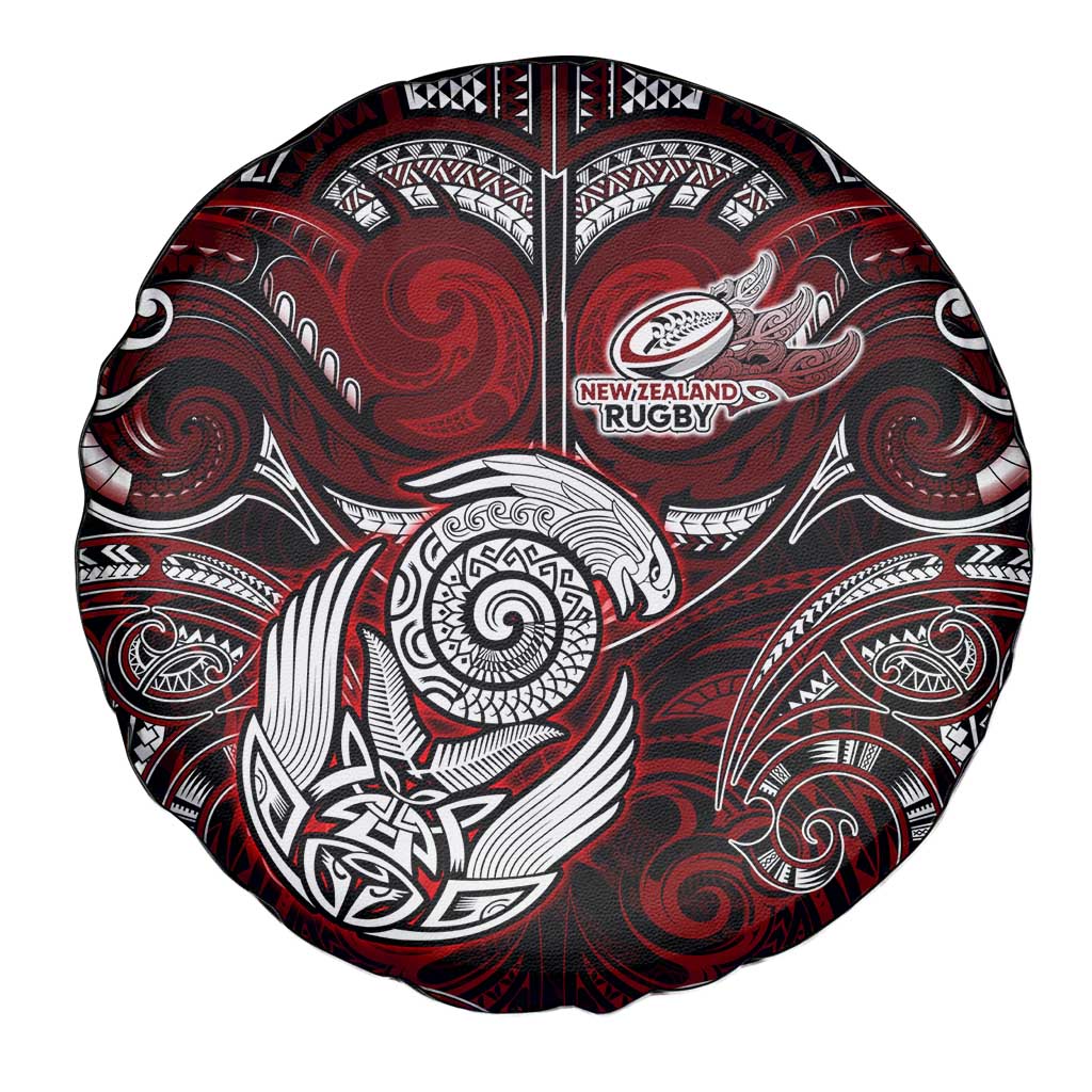 New Zealand Aotearoa Rugby Spare Tire Cover Maori Fern Tattoo Art DT02 - Polynesian Pride