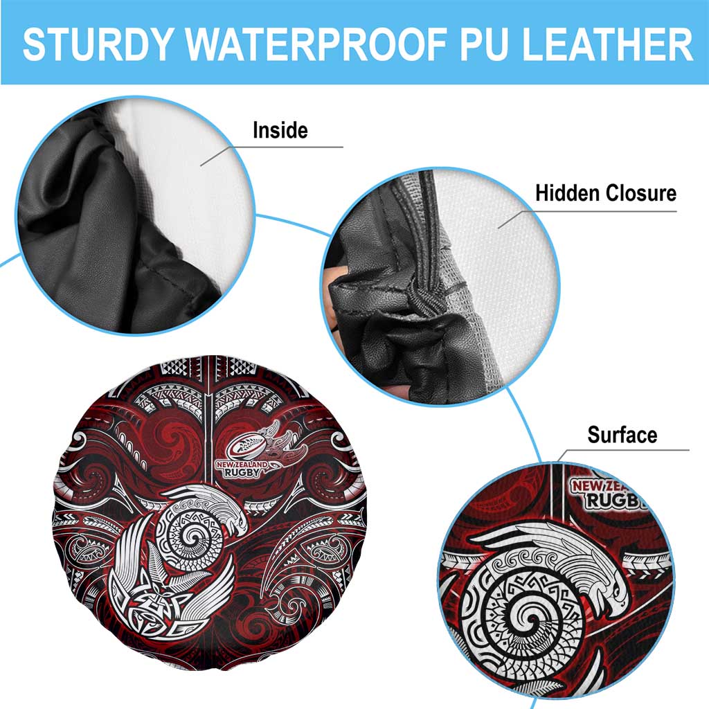 New Zealand Aotearoa Rugby Spare Tire Cover Maori Fern Tattoo Art DT02 - Polynesian Pride