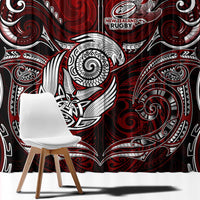 New Zealand Aotearoa Rugby Window Curtain Maori Fern Tattoo Art DT02 - Polynesian Pride
