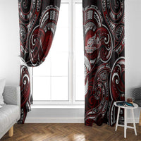 New Zealand Aotearoa Rugby Window Curtain Maori Fern Tattoo Art DT02 - Polynesian Pride