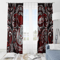 New Zealand Aotearoa Rugby Window Curtain Maori Fern Tattoo Art DT02 - Polynesian Pride