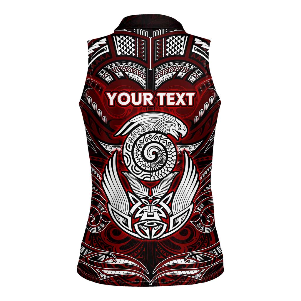 Personalized New Zealand Aotearoa Rugby Women Sleeveless Polo Shirt Maori Fern Tattoo Art DT02 - Polynesian Pride
