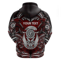 Personalized New Zealand Aotearoa Rugby Zip Hoodie Maori Fern Tattoo Art DT02 - Polynesian Pride