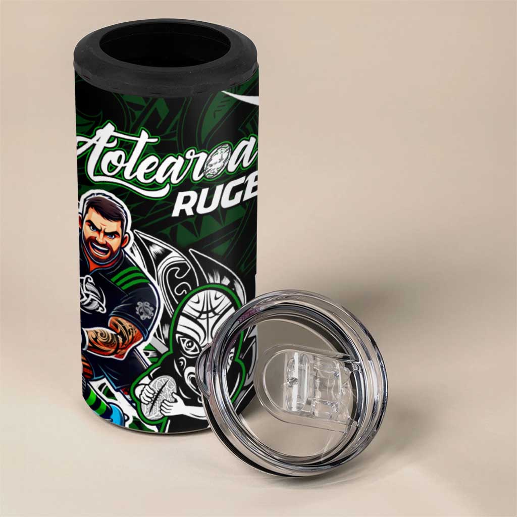 NZ Aotearoa Rugby 4 in 1 Can Cooler Tumbler New Zealand Silver Fern DT02 - Polynesian Pride