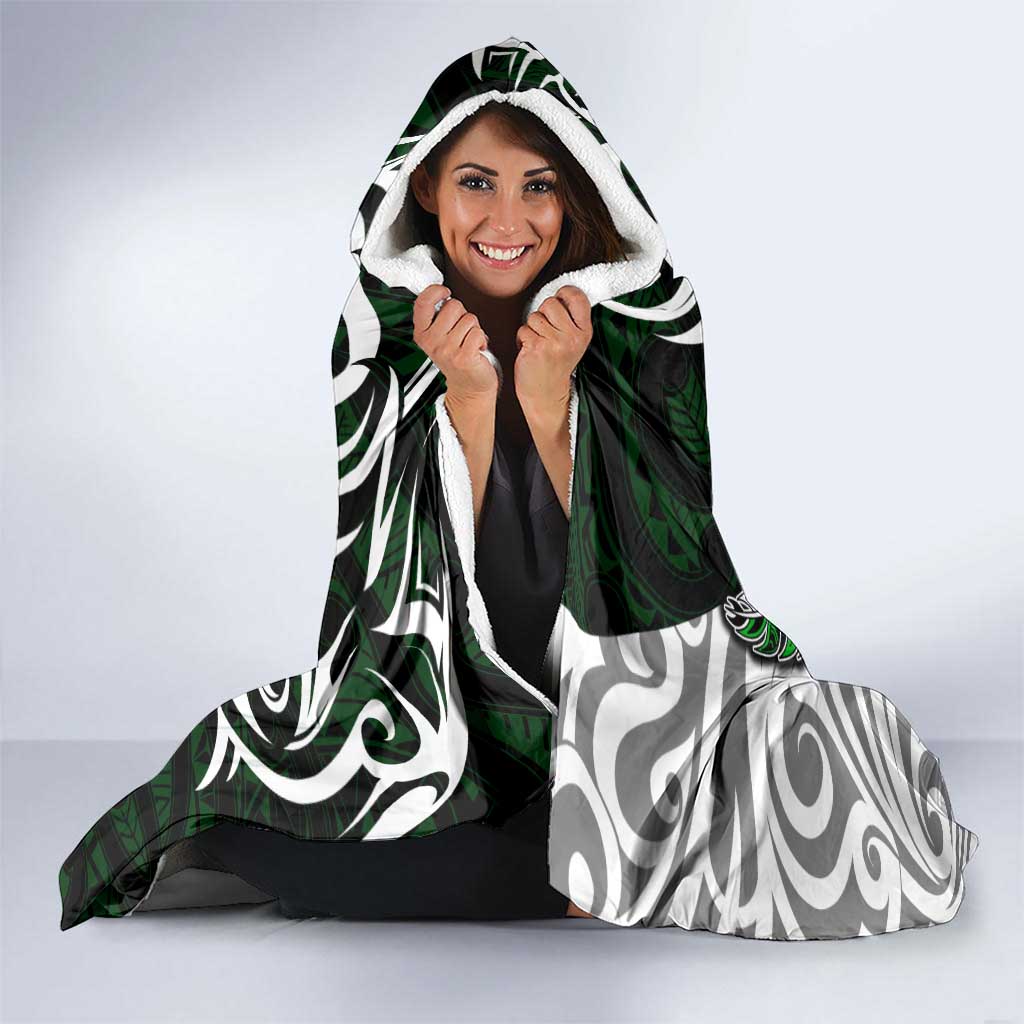NZ Aotearoa Rugby Hooded Blanket New Zealand Silver Fern DT02 - Polynesian Pride