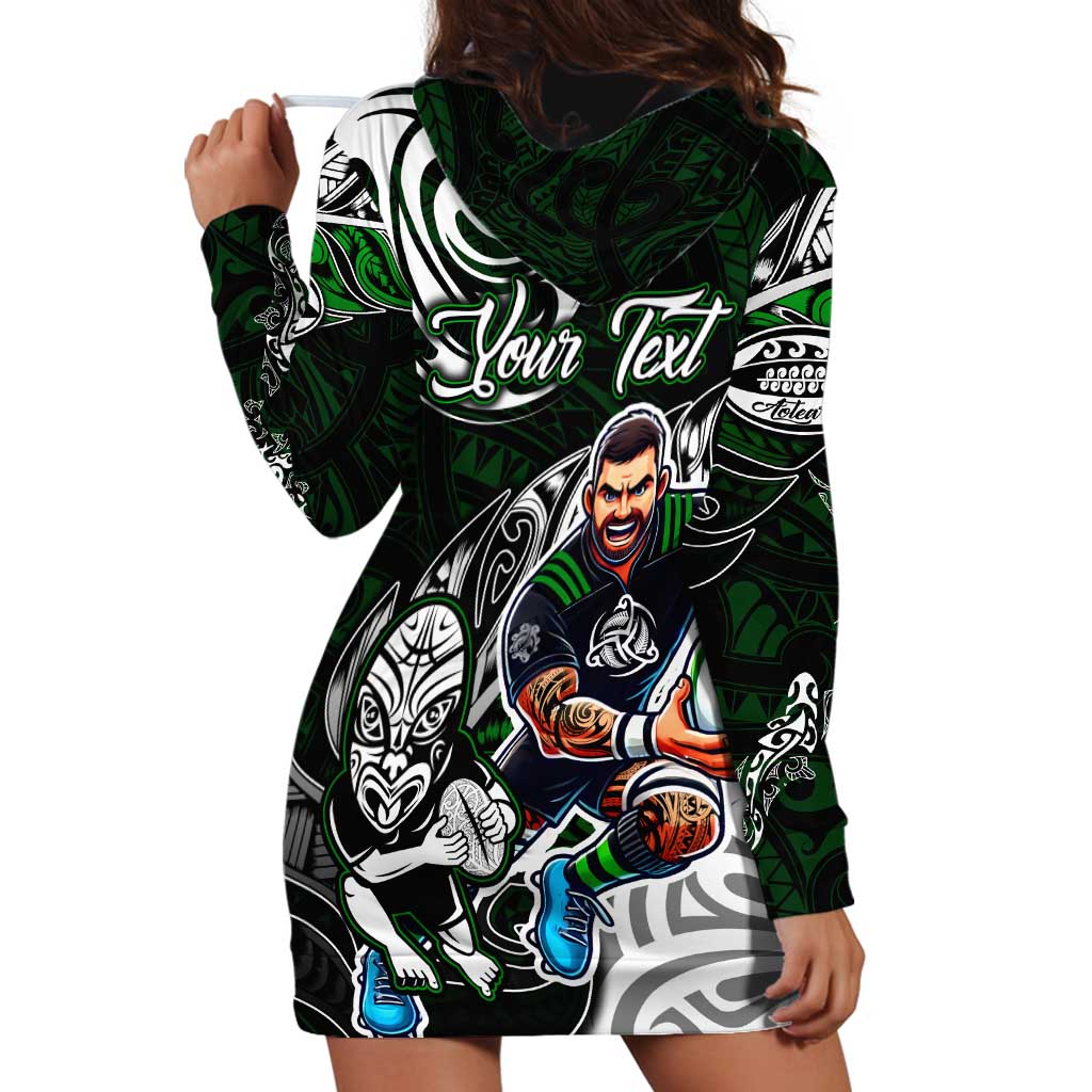 Personalized NZ Aotearoa Rugby Hoodie Dress New Zealand Silver Fern