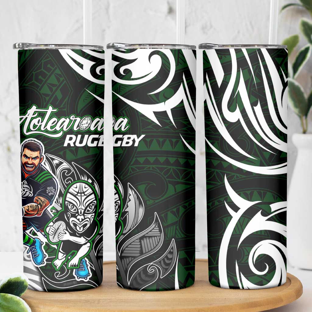 NZ Aotearoa Rugby Skinny Tumbler New Zealand Silver Fern DT02 - Polynesian Pride