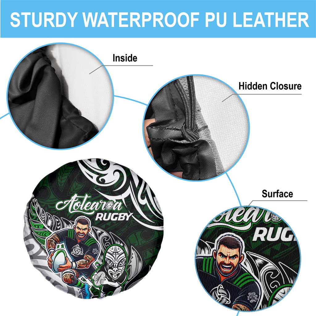 NZ Aotearoa Rugby Spare Tire Cover New Zealand Silver Fern