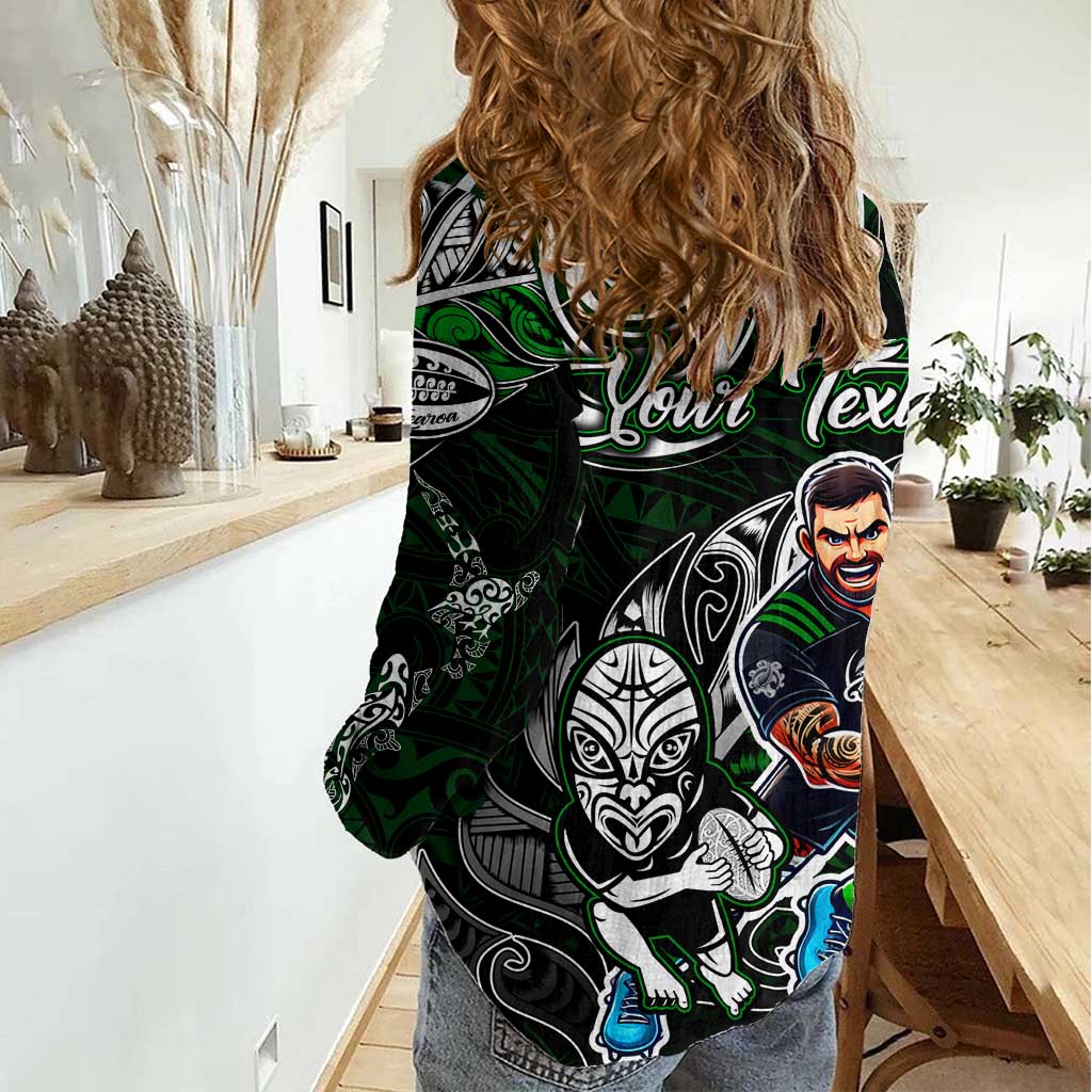 Personalized NZ Aotearoa Rugby Women Casual Shirt New Zealand Silver Fern