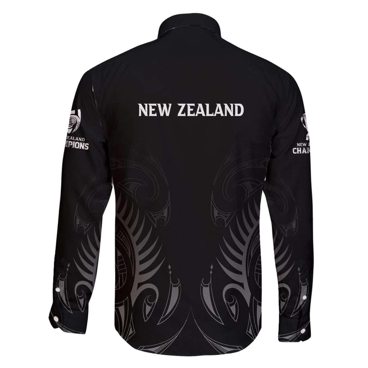 New Zealand Family Matching Puletasi Dress and Hawaiian Shirt Rugby 2023 Champions Black DT02 - Polynesian Pride