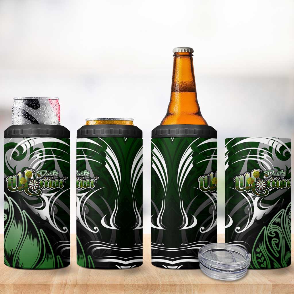 Warriors Maori Darts 4 in 1 Can Cooler Tumbler New Zealand Darts Silver Fern DT02 - Polynesian Pride