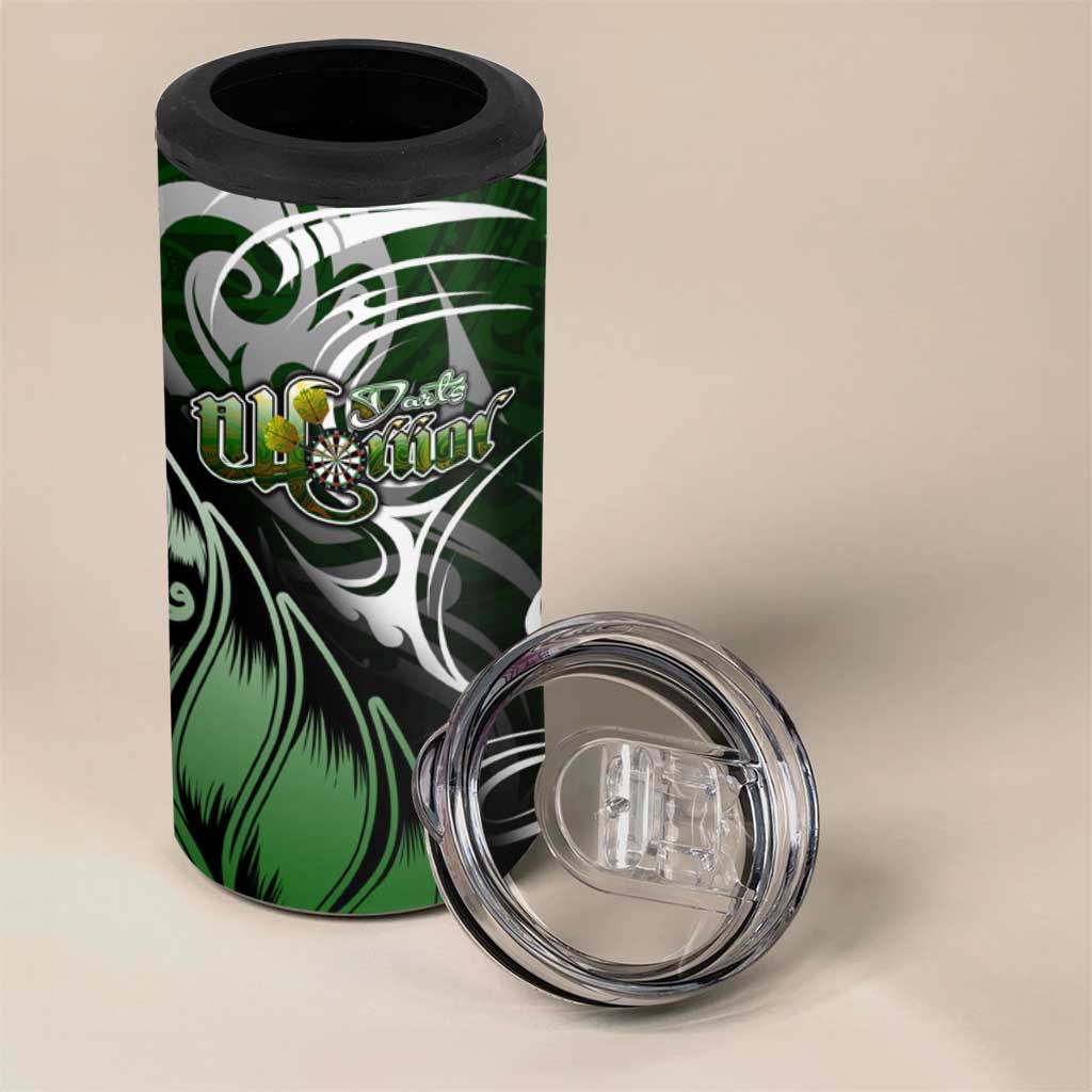 Warriors Maori Darts 4 in 1 Can Cooler Tumbler New Zealand Darts Silver Fern DT02 - Polynesian Pride