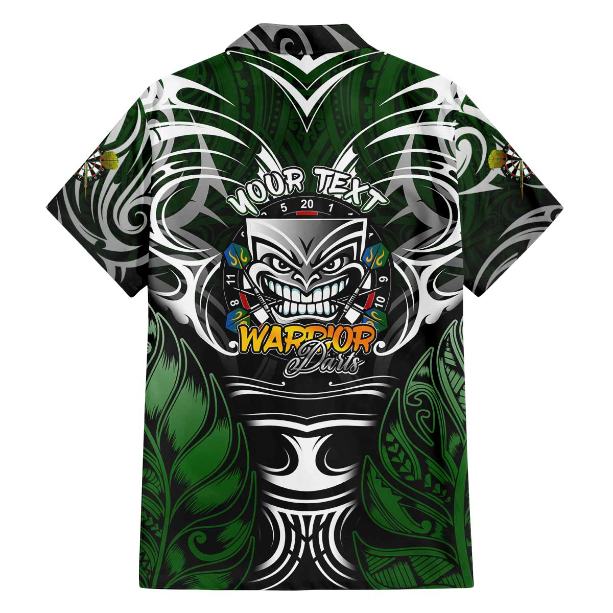 Personalised Warriors Maori Darts Family Matching Off The Shoulder Long Sleeve Dress and Hawaiian Shirt New Zealand Darts Silver Fern DT02 - Polynesian Pride