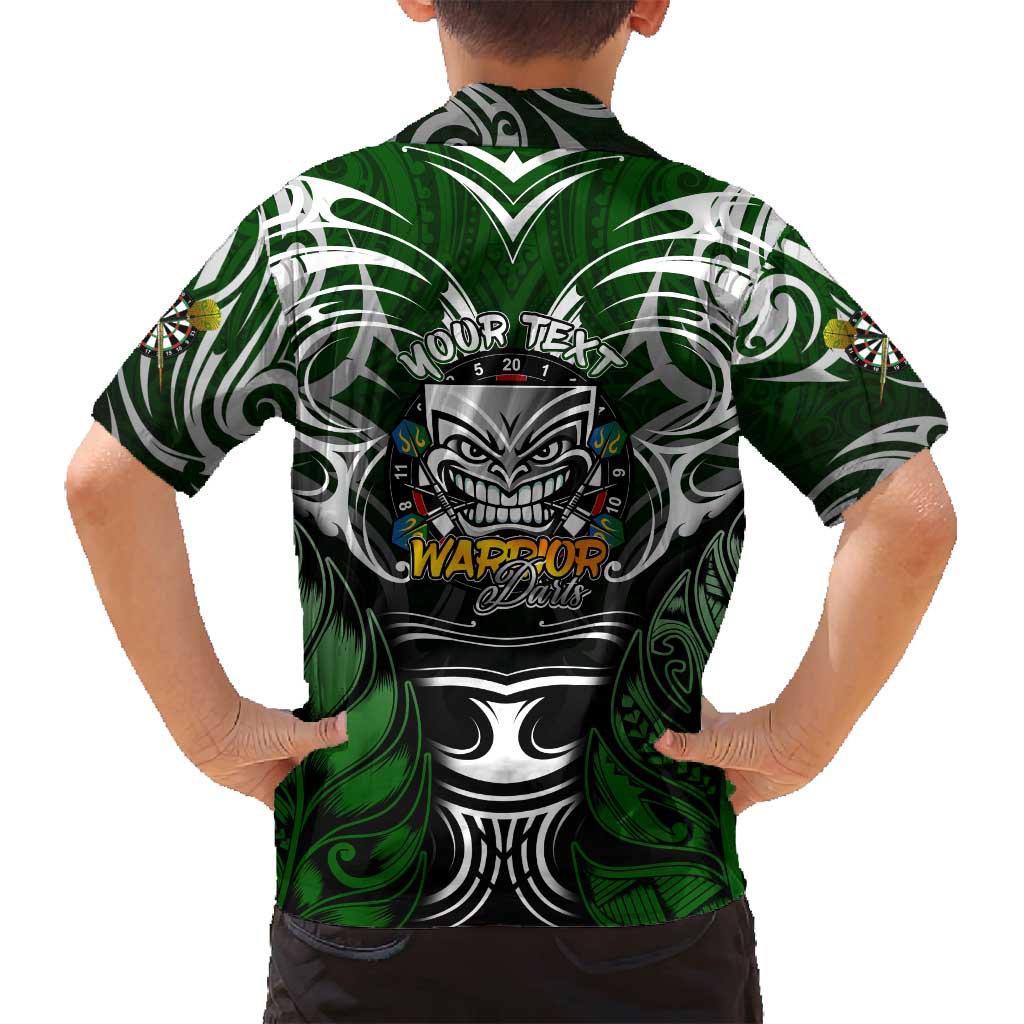 Personalised Warriors Maori Darts Family Matching Off Shoulder Maxi Dress and Hawaiian Shirt New Zealand Darts Silver Fern DT02 - Polynesian Pride