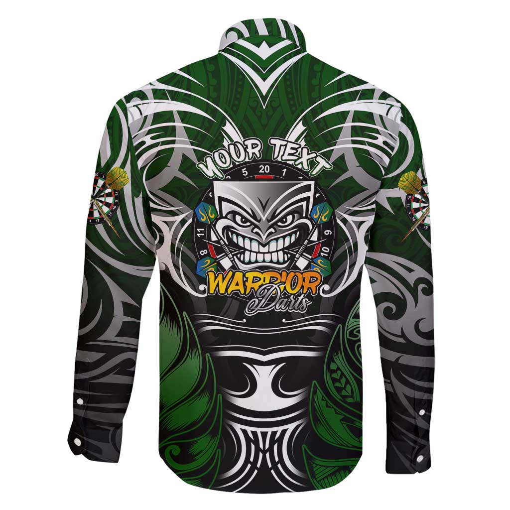 Personalised Warriors Maori Darts Family Matching Short Sleeve Bodycon Dress and Hawaiian Shirt New Zealand Darts Silver Fern DT02 - Polynesian Pride