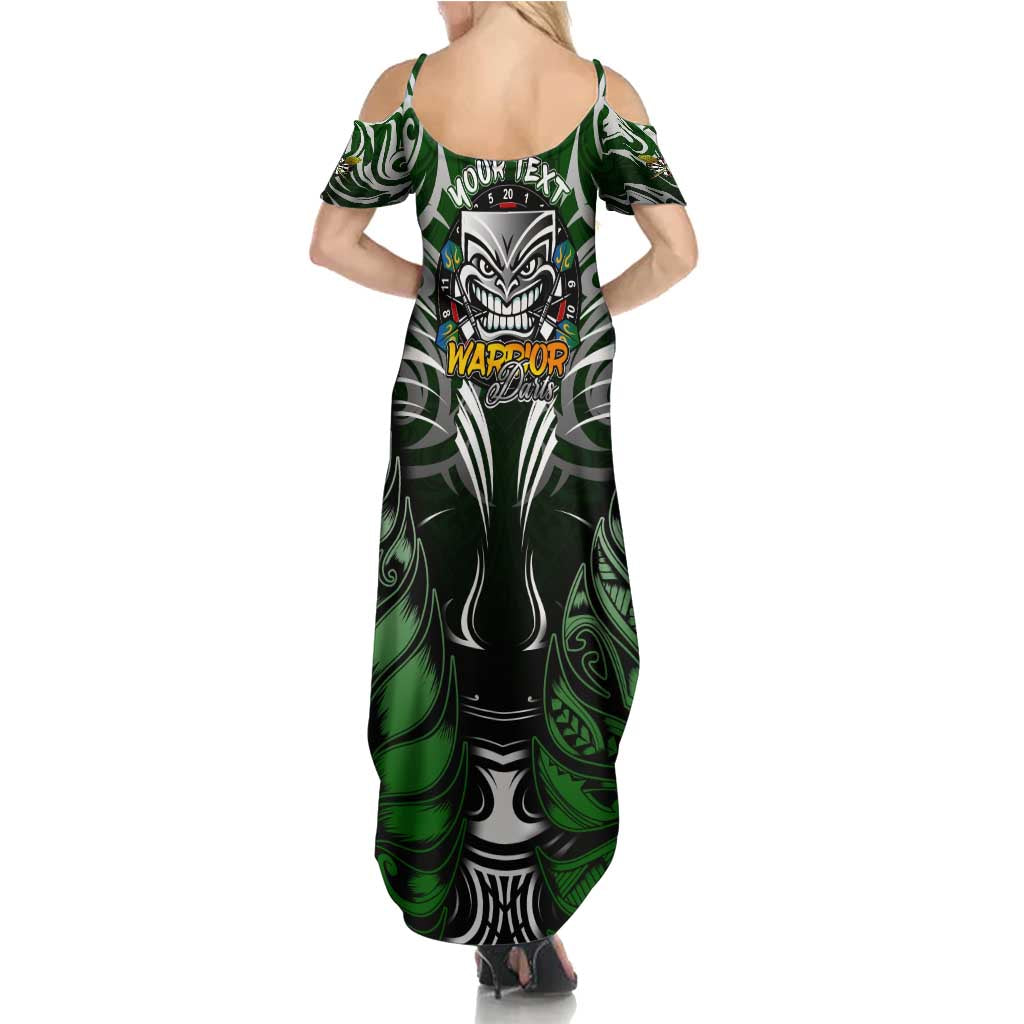 Personalised Warriors Maori Darts Family Matching Summer Maxi Dress and Hawaiian Shirt New Zealand Darts Silver Fern DT02 - Polynesian Pride