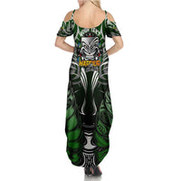 Personalised Warriors Maori Darts Family Matching Summer Maxi Dress and Hawaiian Shirt New Zealand Darts Silver Fern DT02 - Polynesian Pride