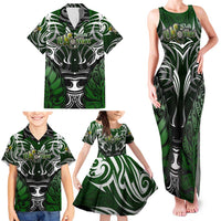 Personalised Warriors Maori Darts Family Matching Tank Maxi Dress and Hawaiian Shirt New Zealand Darts Silver Fern DT02 - Polynesian Pride
