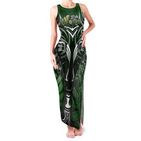 Personalised Warriors Maori Darts Family Matching Tank Maxi Dress and Hawaiian Shirt New Zealand Darts Silver Fern DT02 Mom's Dress Green - Polynesian Pride
