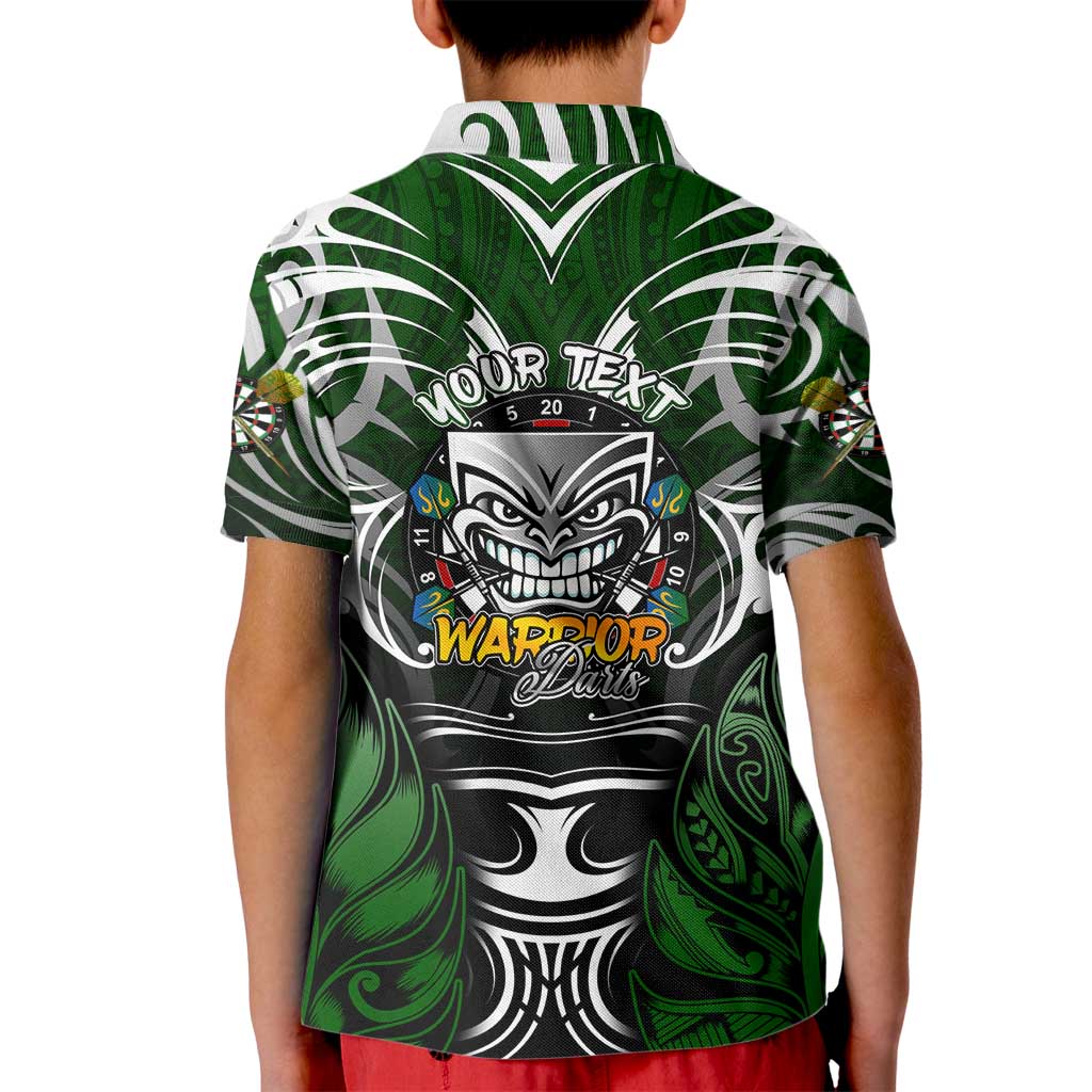 Personalised Warriors Maori Darts Kid Polo Shirt New Zealand Darts Silver Fern DT02 - Polynesian Pride