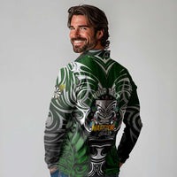 Personalised Warriors Maori Darts Long Sleeve Polo Shirt New Zealand Darts Silver Fern DT02 - Polynesian Pride