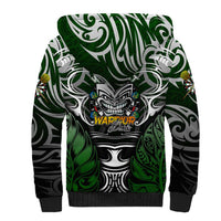 Personalised Warriors Maori Darts Sherpa Hoodie New Zealand Darts Silver Fern DT02 - Polynesian Pride