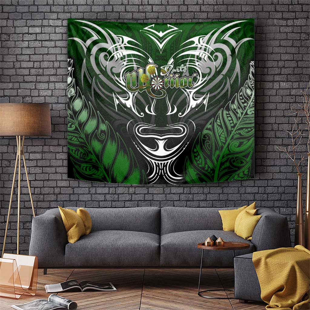 Warriors Maori Darts Tapestry New Zealand Darts Silver Fern DT02 Green - Polynesian Pride