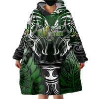 Personalised Warriors Maori Darts Wearable Blanket Hoodie New Zealand Darts Silver Fern DT02 - Polynesian Pride