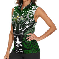 Personalised Warriors Maori Darts Women Sleeveless Polo Shirt New Zealand Darts Silver Fern DT02 - Polynesian Pride