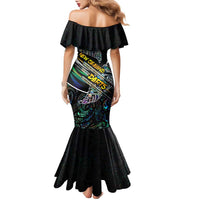Personalised New Zealand Darts Family Matching Mermaid Dress and Hawaiian Shirt NZ Paua Shell Maori Fern DT02 - Polynesian Pride