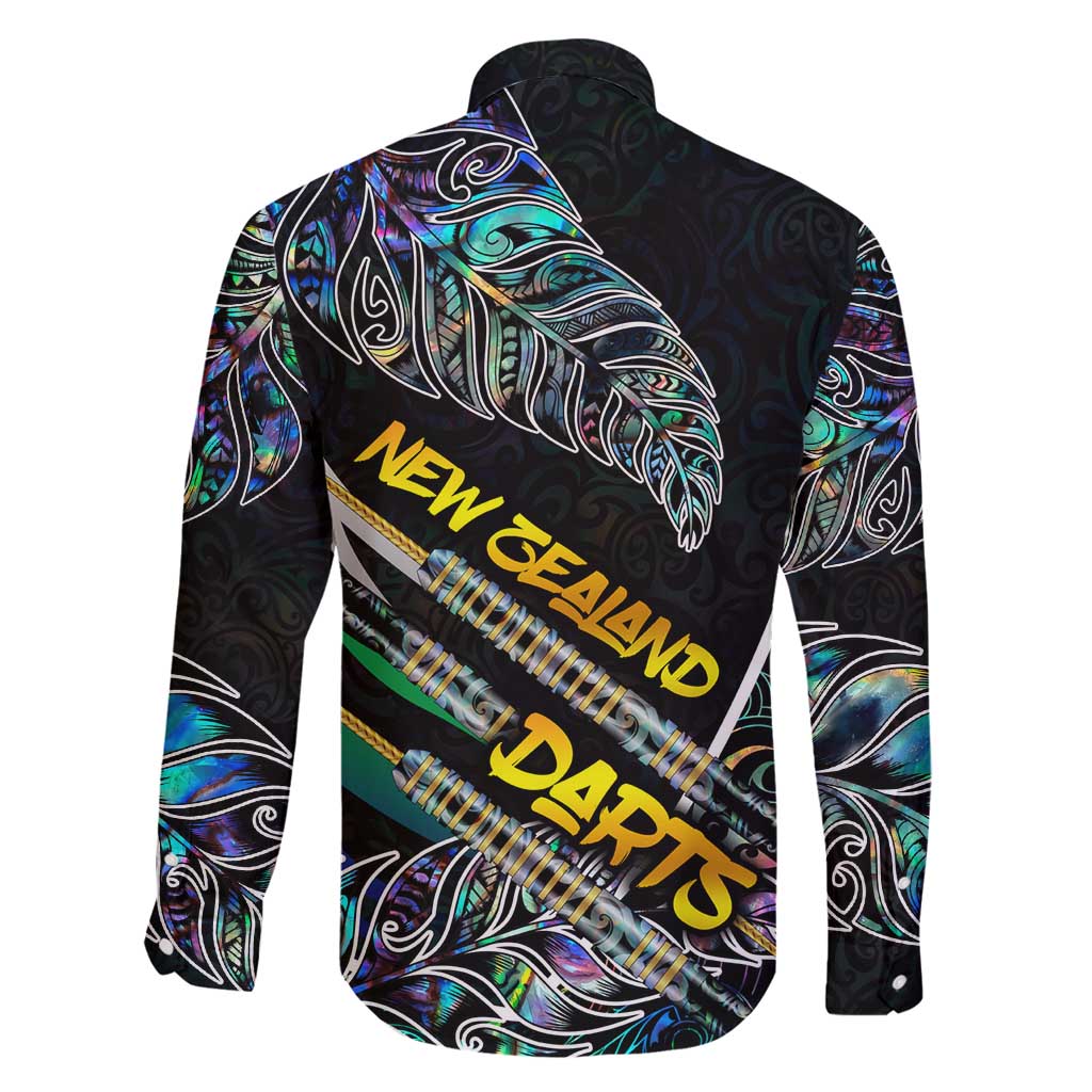 Personalised New Zealand Darts Family Matching Summer Maxi Dress and Hawaiian Shirt NZ Paua Shell Maori Fern DT02 - Polynesian Pride