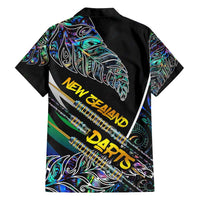 Personalised New Zealand Darts Family Matching Tank Maxi Dress and Hawaiian Shirt NZ Paua Shell Maori Fern DT02 - Polynesian Pride