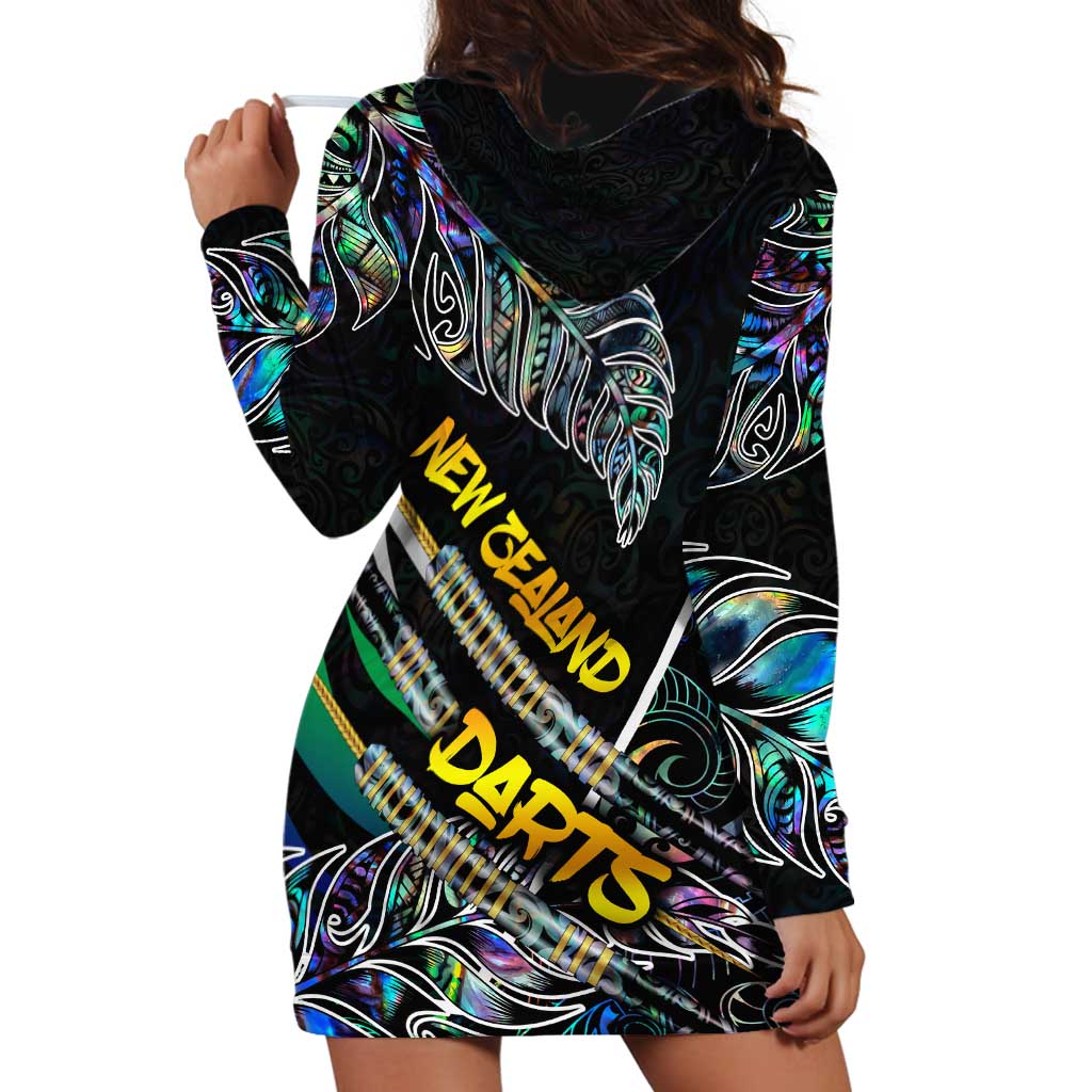 Personalised New Zealand Darts Hoodie Dress NZ Paua Shell Maori Fern DT02 - Polynesian Pride