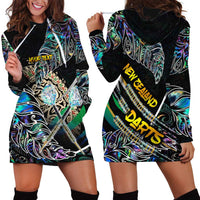 Personalised New Zealand Darts Hoodie Dress NZ Paua Shell Maori Fern DT02 - Polynesian Pride