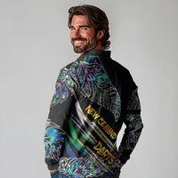 Personalised New Zealand Darts Long Sleeve Polo Shirt NZ Paua Shell Maori Fern DT02 - Polynesian Pride
