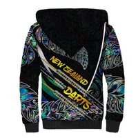 Personalised New Zealand Darts Sherpa Hoodie NZ Paua Shell Maori Fern DT02 - Polynesian Pride